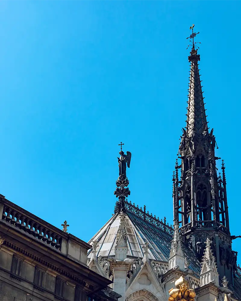 View of the chapel of Saint-Chapelle in Paris, France